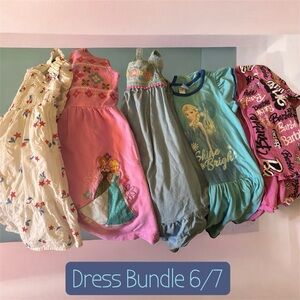 Disney, Barbie and Stars Girls Dress Bundle Size 6/7